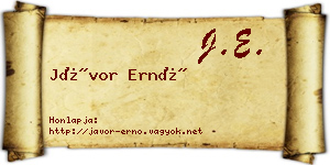Jávor Ernő névjegykártya