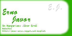 erno javor business card