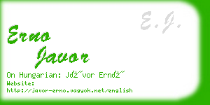 erno javor business card